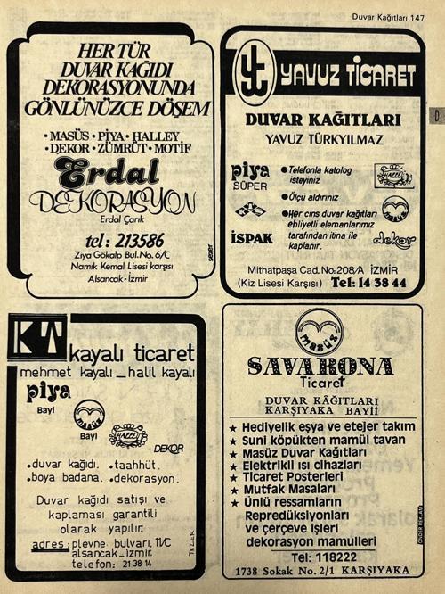 İzmir 1982-1983 Meslek Reklam İlanı Efemera S147