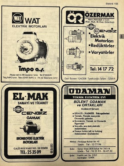 İzmir 1982-1983 Meslek Reklam İlanı Efemera S155