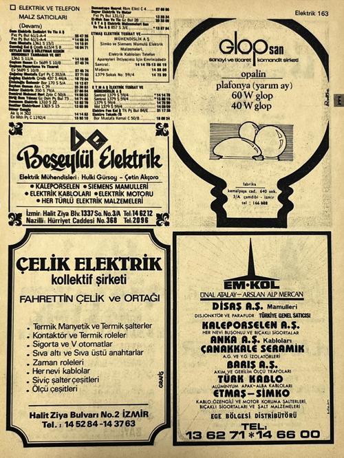 İzmir 1982-1983 Meslek Reklam İlanı Efemera S163
