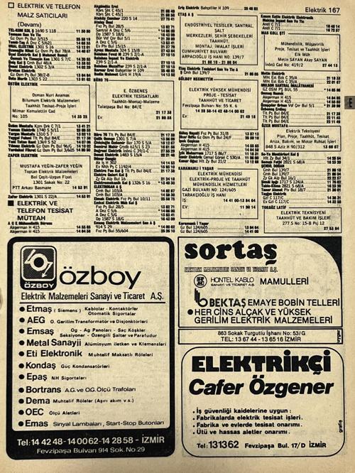İzmir 1982-1983 Meslek Reklam İlanı Efemera S167