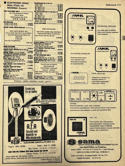 İzmir 1982-1983 Meslek Reklam İlanı Efemera S177
