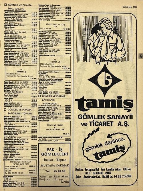 İzmir 1982-1983 Meslek Reklam İlanı Efemera S197