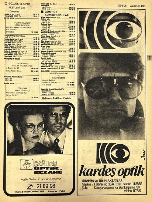 İzmir 1982-1983 Meslek Reklam İlanı Efemera S199