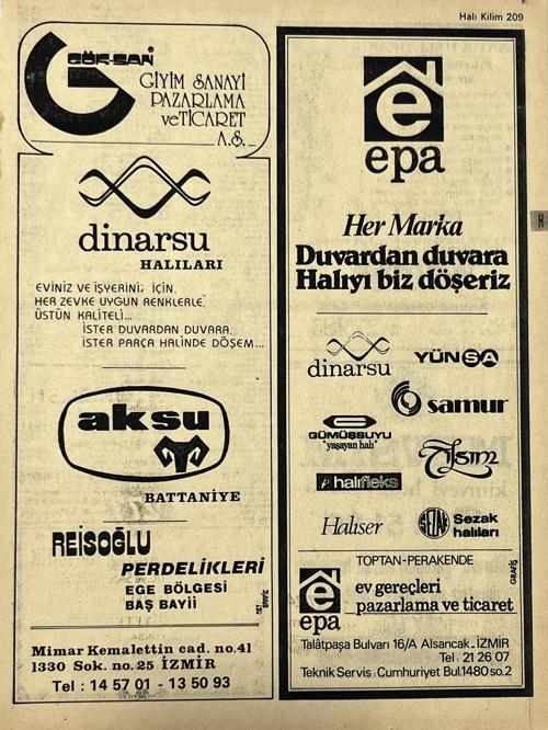İzmir 1982-1983 Meslek Reklam İlanı Efemera S209