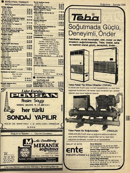 İzmir 1982-1983 Meslek Reklam İlanı Efemera S535