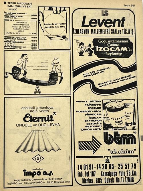 İzmir 1982-1983 Meslek Reklam İlanı Efemera S551