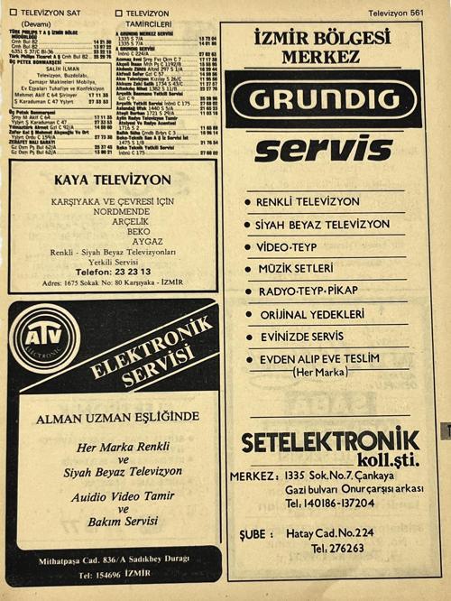 İzmir 1982-1983 Meslek Reklam İlanı Efemera S561