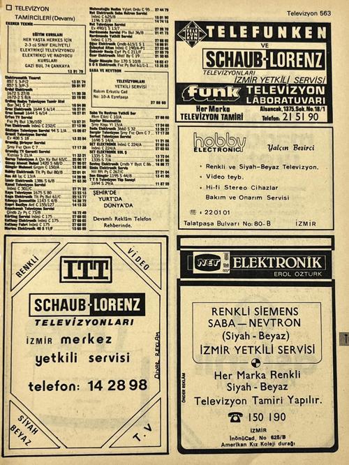 İzmir 1982-1983 Meslek Reklam İlanı Efemera S563