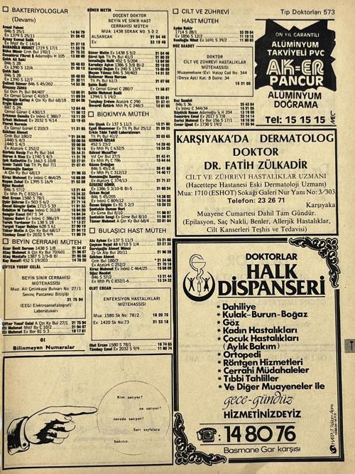 İzmir 1982-1983 Meslek Reklam İlanı Efemera S573