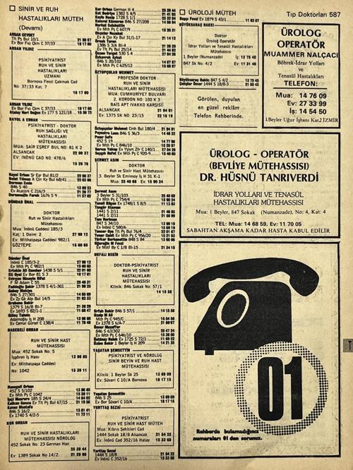 İzmir 1982-1983 Meslek Reklam İlanı Efemera S587
