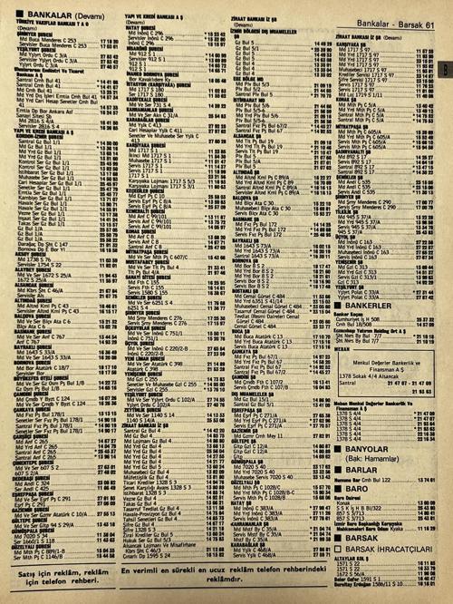 İzmir 1982-1983 Meslek Reklam İlanı Efemera S61