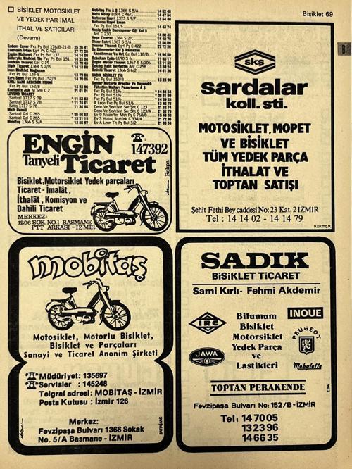 İzmir 1982-1983 Meslek Reklam İlanı Efemera S69