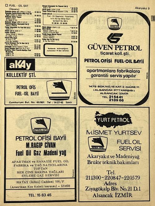 İzmir 1982-1983 Meslek Reklam İlanı Efemera S9