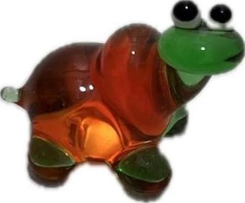 El Yapımı Mini Murano Cam Kaplumbağa Biblo A160-06