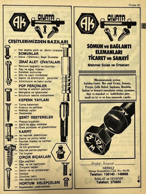 İzmir 1982-1983 Meslek Reklam İlanı Efemera S97