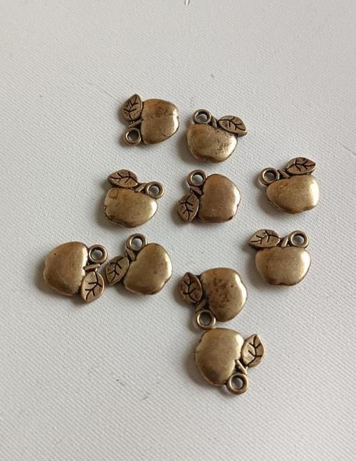 Elma Metal Çinko Alaşım Kolye Ucu 11x2mm 10 Adet Sarı