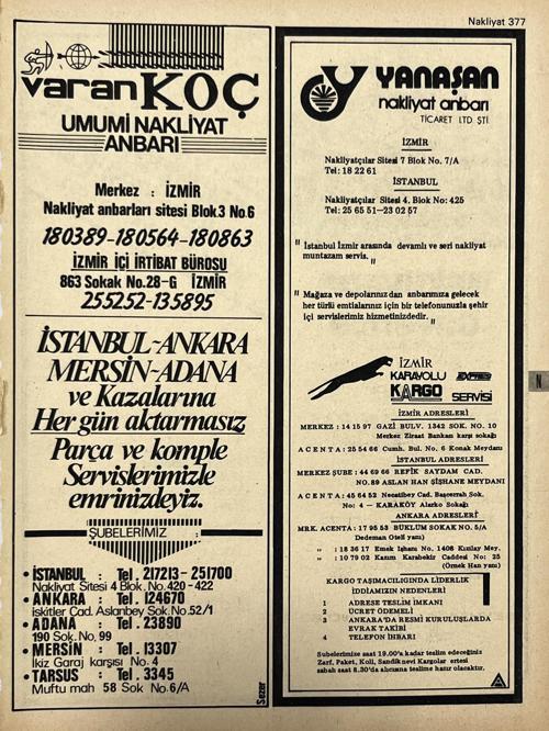 İzmir 1982-1983 Meslek Reklam İlanı Efemera S377