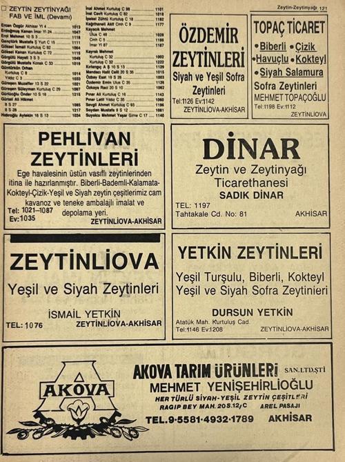 Manisa 1987 Meslek Reklam İlanı Efemera S-121