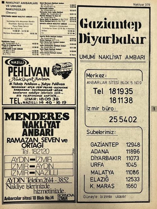 İzmir 1982-1983 Meslek Reklam İlanı Efemera S379