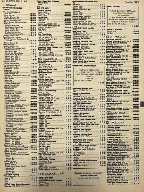İzmir 1982-1983 Meslek Reklam İlanı Efemera S395