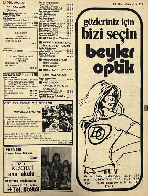 İzmir 1982-1983 Meslek Reklam İlanı Efemera S397