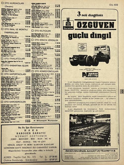 İzmir 1982-1983 Meslek Reklam İlanı Efemera S409