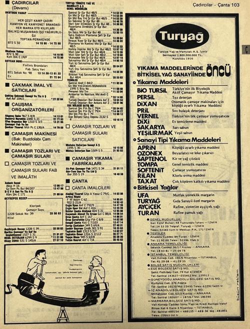 İzmir 1982-1983 Meslek Reklam İlanı Efemera S103