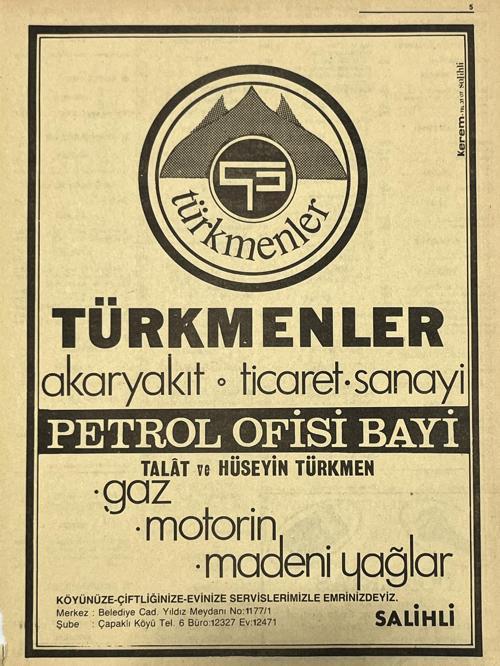 Manisa 1987 Meslek Reklam İlanı Efemera S-5
