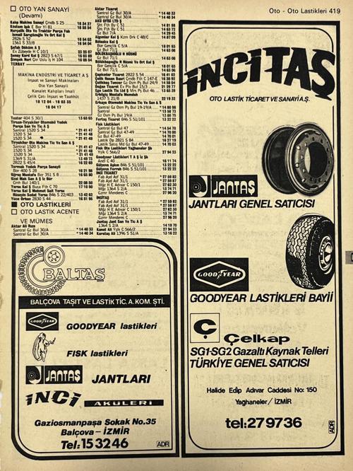 İzmir 1982-1983 Meslek Reklam İlanı Efemera S419
