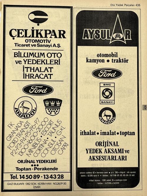 İzmir 1982-1983 Meslek Reklam İlanı Efemera S435