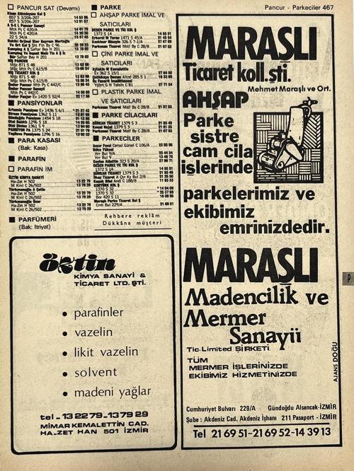 İzmir 1982-1983 Meslek Reklam İlanı Efemera S467