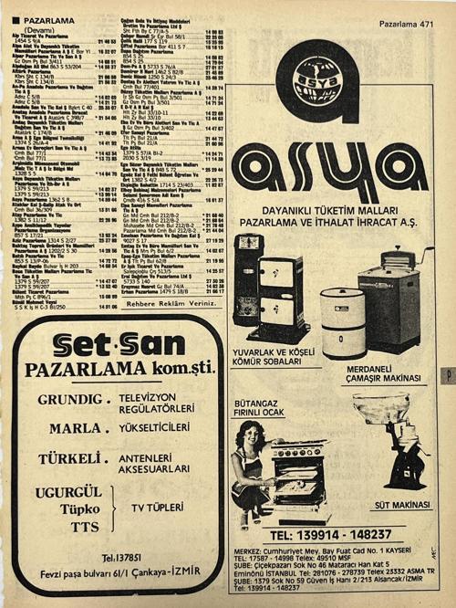 İzmir 1982-1983 Meslek Reklam İlanı Efemera S471