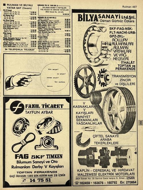 İzmir 1982-1983 Meslek Reklam İlanı Efemera S497