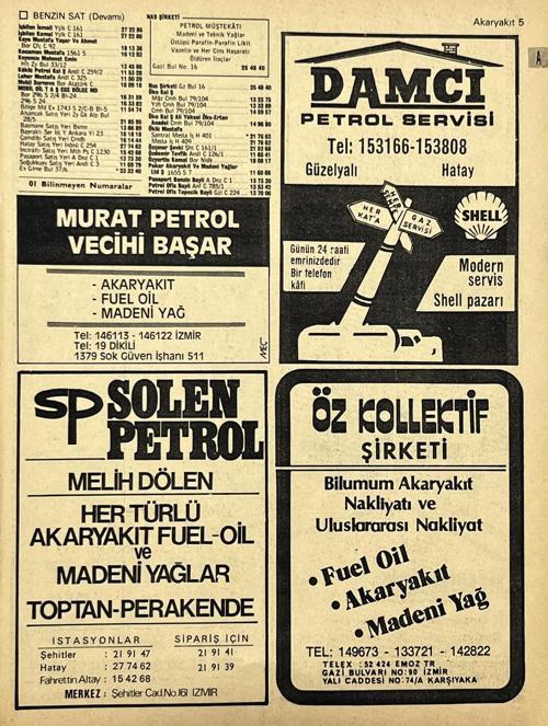 İzmir 1982-1983 Meslek Reklam İlanı Efemera S5