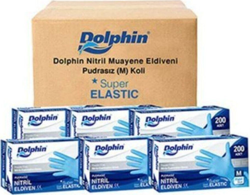Süper Elastik Mavi Nitril Eldiven Pudrasız 10 Paket X 200 Adet