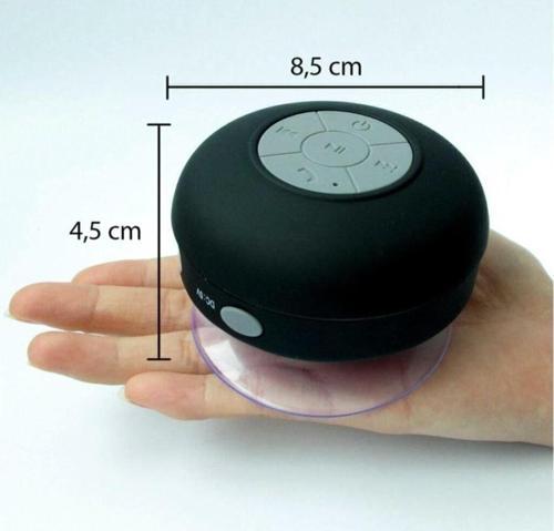 Su Geçirmez Mini Bluetooth Duş Hoparlörü (Siyah)