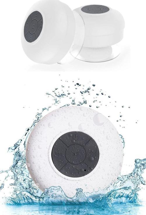 Bluetooth Hoparlör Ses Bombası Eller Serbest Konuşma Duş Tipi Suya Dayanıklı Beyaz D-195