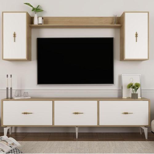 Zeuss 180 Cm Tv Ünitesi Takımı Safirmeşe-Beyaz