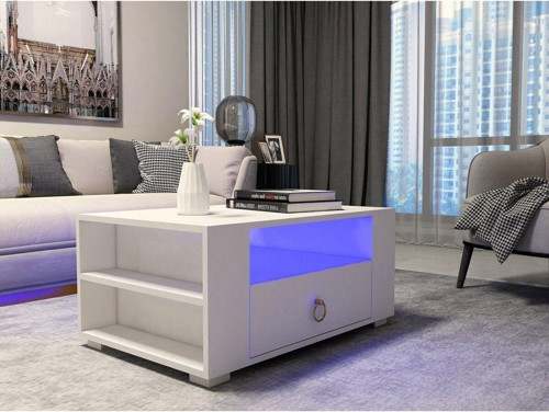 Kleinn Led Aydınlatmalı Orta Sehpa Beyaz