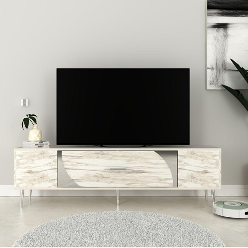 Dekop2Ct Tv Sehpası Efesmermer-Gümüş
