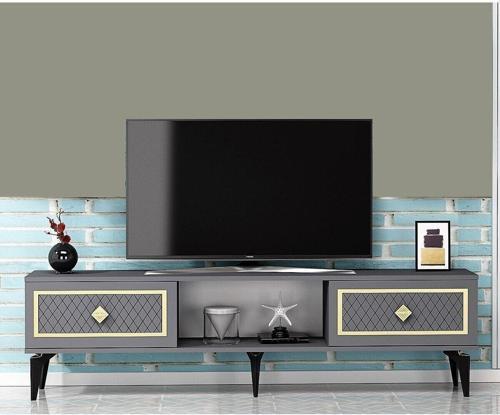 Heerry Tv Sehpası Alt Modül Antrasit-Altın