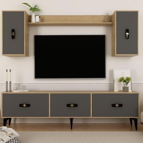 Hiraa  180 Cm Tv Ünitesi Takımı Safirmeşe-Antrasit