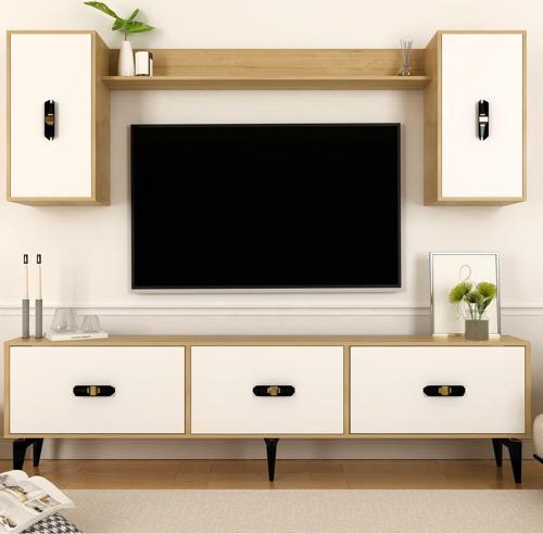 Hiraa  180 Cm Tv Ünitesi Takımı Safirmeşe-Beyaz