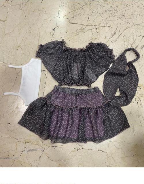 51271 Çingene Etek Takım Kahve