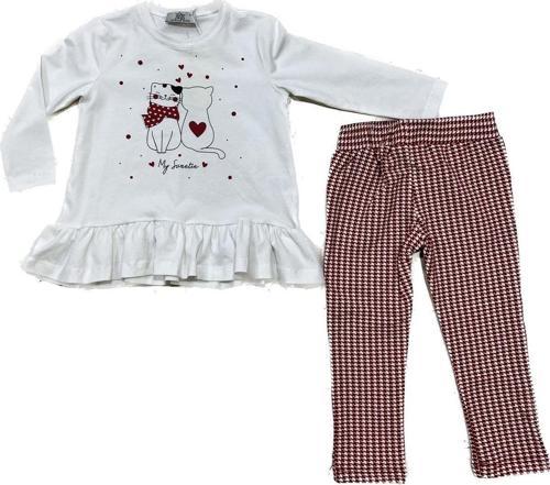 51349 E. Kedili Taytlı Takım Beyaz Kırmızı