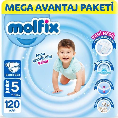 Bebek Bezi 5 Beden Junior Mega Avn. Paket 120 Adet