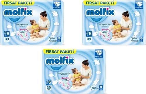 Bebek Bezi 6 Beden Ekstra Large Fırsat Paketi 39'Lu 3 Paket 117 Adet