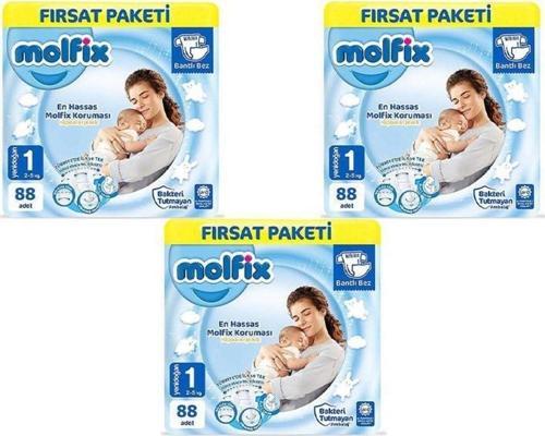 Bebek Bezi Yenidoğan Fırsat Paketi 3Lü 1 Beden 2-5 Kg 264 Adet