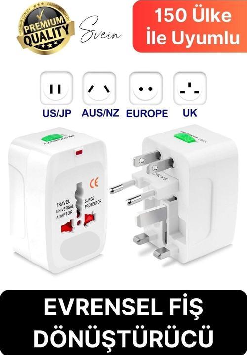 Premium Evrensel Fiş Dönüştürücü Adaptör İnternational Uluslararası Tüm Ülkelerle Uyumlu Seyahat
