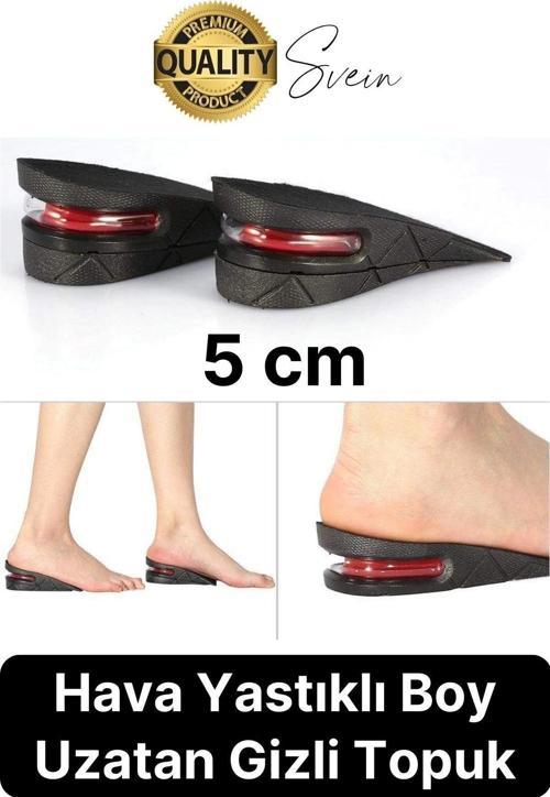 Özel Üretim 5 cm Boy Uzatan Unisex Görünmeyen Gizli Topuk Yükseltici Hava Yastıklı Destekli Tabanlık